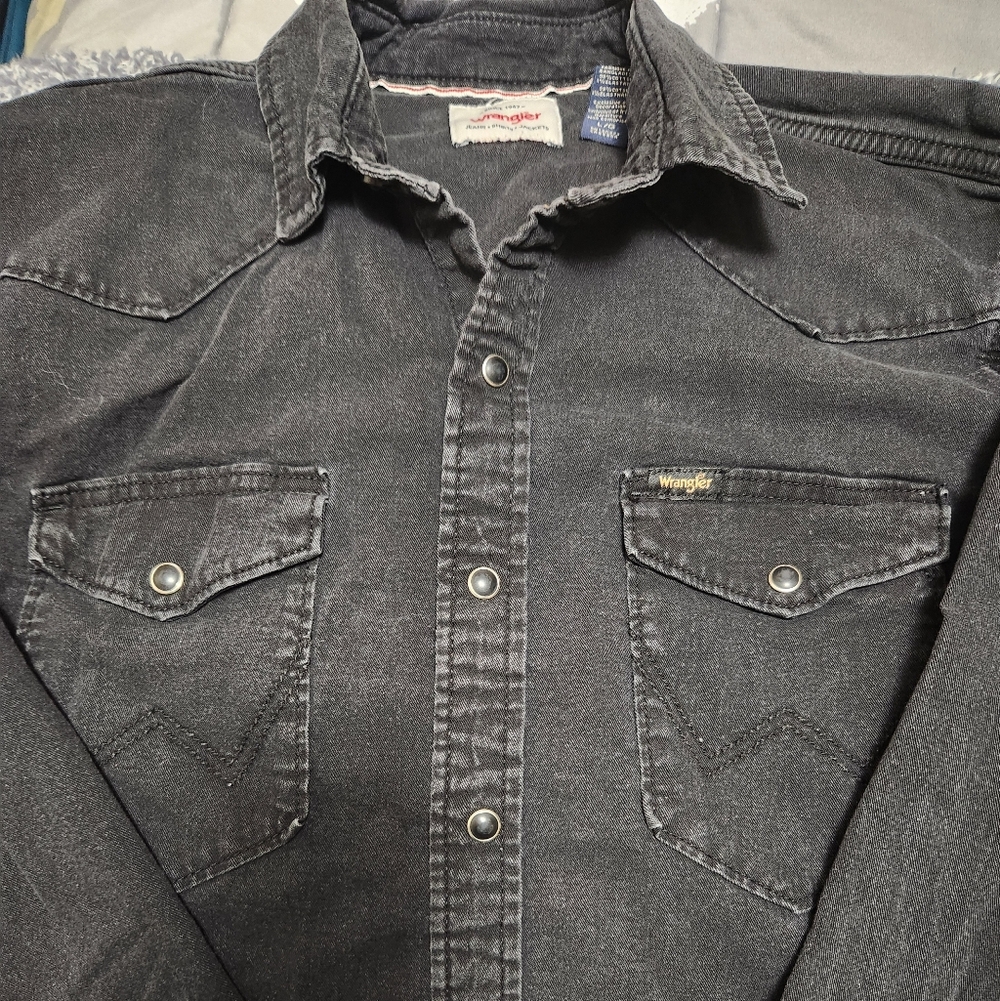 Wrangler Charcoal Denim Blue Denim Snap Shirts Bundle X 8